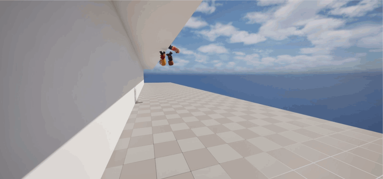 Entities climbing overhang